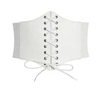 Carnavalife Cinturón corsé ancho elástico con cordones, cinturón cintura mujer, hebillas metálicas, estilo vintage, vestidos y jeans, cosplay, tallas S-3XL