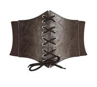Carnavalife Cinturón corsé ancho elástico con cordones, cinturón cintura mujer, hebillas metálicas, estilo vintage, vestidos y jeans, cosplay, tallas S-3XL (Cobre, 2XL)