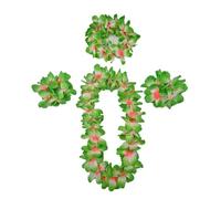 Carnavalife Collar Hawaiano Fiesta Flor Hawaiana Pelo Guirnalda Hawaiana Collar Flores para Fiesta Hawaiana Disfraz Hawaiana Mujer Niña Carnaval Fiesta Tropical Playa Cumpleaños (Verde)