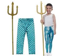 Carnavalife Disfraz de Neptuno y Aquaman para Niños y Niñas 2-10 años, Dios Romano con Tridente Poseidón