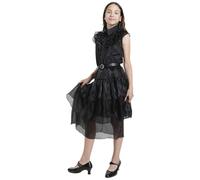 Carnavalife Disfraz Miercoles, Addams Niña, Disfraz Wednesday Addams Mujer,Disfraz Addams Niña Vestido Wednesday Addams (Vestido Miercoles Bile, 13-15 años)