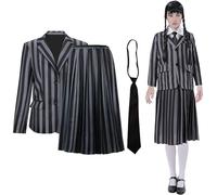 Carnavalife Disfraz Miercoles Addams Niña Uniforme Halloween, Disfraz Miercoles Addams Mujer Uniforme, Vestido Miercoles Addams Niña, Peluca Miercoles, Cosa Mano Familia Adams