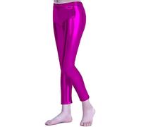 Carnavalife Leggins Niña Brillantes para Niña 4-12 Años, Cintura Elástica y Largo hasta el Tobillo, Mallas para Danza Disco Jazz Baile y Fiesta (2 años, Fucsia)