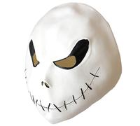 Carnavalife Máscara Jack calavera de látex cabeza completa Skeleton, accesorio disfraz Halloween y cosplay adulto unisex, talla única, blanco y negro (Máscara solo, 1)
