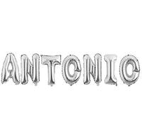 Carnavalife Pack Globos de cumpleaños Número/Letra Multicolor Decoración de Boda Aniversario Suministros de Fiesta Happy Birthday para Adultos y Niños Apto para Helio 45CM (Plateado, Antonio)