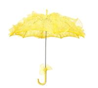 Carnavalife Paraguas Mujer de Encaje para Boda y Cosplay, Regalos Romanticos para Mujer, Accesorios para Disfraces 80s, 55cm y 75cm (Amarillo, 75cm)