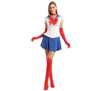 Carnavalife Sailor Moon Disfraz, disfraz sailor moon mujer cosplay Tsukino Usagi completo, 8pcs con accesorios, disfraz de Halloween y carnaval (S, Sailor Moon)