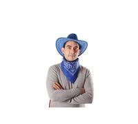 Carnavalife Sombrero Cowboy Cowgirl de Vaquero con Pañuelo Bandanas Paisley de Algodón Toy Story Western Occidental Oeste Country Disfraz para Adulto y Niños (Azul, Adulto/58cm)