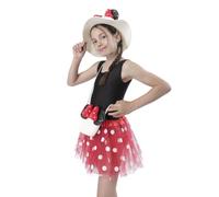 Carnavalife Sombrero Minnie Mouse niña + Bolso Minnie Mouse Niña Anti UV Protección Solar para Playa Beach Montaña Excursión Viaje Aire Libre Parques Disneyland (52, Crema)