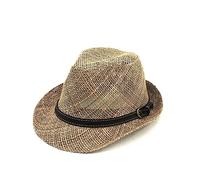 Carnavalife Sombrero Nature Borsalino Fedora Hombre Mujer Verano Panama ala Ancha Paja Natural 100% Country Sol Playa Viaje… (Bambu Verde Correa Marron, 58CM)