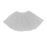 Carnavalife Tutu Falda Elástico para Mujer Niña, Falda Purpurina Brillante, Falda de Tul de 3 Capas de Longitud 30cm 40cm 70cm, Falda Ballet para Disfraces Danza (30cm, Purpurina Blanco)