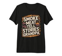 Carne ahumada Contar Historias Abuelo Barbacoa Parrilla Camiseta Premium