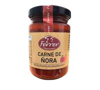 Carne de Ñora - Ferrer - Tarro de Cristal 125 GR - Pasta de Pimientos Ñora para Salmorreta para Paella, Sabor Dulce y Ligeramente Ahumado, Ideal para Arroces, Guisos y Salsas, Listo para Usar