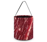 Carne de res textura carne Halloween truco o trato fiesta favor bolsas cesta caramelo reutilizable cubo portátil