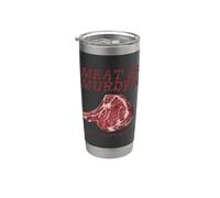 Carne es asesinato sabroso, sabroso asesinato anti-veganismo Comedor de carne Vaso térmico de acero inoxidable de doble pared