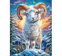 Carnero en la montaña Nevada Puzzle 500 Piezas Educativo 3D Familiar Premium Animal-Planta Rompecabezas para Familia Desafío Intelectual DIY Creativo Decoración Hogar 500 PCS