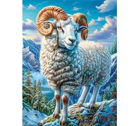 Carnero en Las montañas Rompecabezas 1000 Piezas Cartón para Expertos Cuentos de Hadas fantásticos de Animales Salvajes Mejora Memoria Actividad Tiempo Libre Pack Completo Original 100