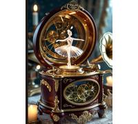 Carnet Boîte à Musique Victorienne: Format A5, 240 Pages Blanches, Couverture Brillante