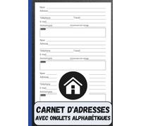 Carnet D'adresses avec Onglets Alphabétiques: Organisez facilement les noms, les adresses, les numéros de téléphone, les anniversaires, les anniversaires de mariage et les adresses e-mail
