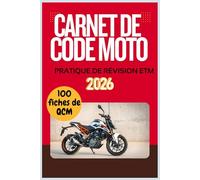 Carnet de Code Moto 2026: Pratique de Révision ETM - 100 Fiches de QCM pour Réussir l’Examen | Format 15,24 × 22,86 cm