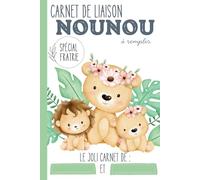Carnet de liaison Nounou à remplir - spécial Fratrie: carnet de transmission parents-nounou pour simplifier le suivi de vos enfants | Couverture Lions