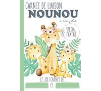 Carnet de liaison Nounou à remplir - spécial Fratrie: carnet de transmission parents-nounou pour simplifier le suivi de vos enfants | Couverture Girafes