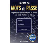 Carnet de Mots de Passe: Compact 11x17cm avec index de A à Z pour créer, classer et conserver hors ligne vos identifiants et codes d’accès internet en toute sécurité | Carnet mots de passe FR de poche