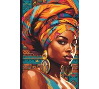 Carnet de notes 6 x 9| Cahier à remplir avec Imprimé Tissu Africain avec Visage Femme Noire Africaine| Cadeau Idéal pour passionné(e) de Tissu ... Avec Lignes Parfaitement Espacées pour Ecrire