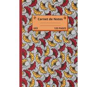 Carnet de notes 6 x 9| Cahier à remplir avec Imprimé Tissu Wax Fleurs de Mariage Jaune Rouge| Cadeau Idéal pour passionné(e) de Tissu Africain: Avec ... Espacées pour Ecrire vos Idées Etc