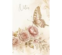 Carnet de Notes: Carnet de Notes Ligné | Motif "Fleurs et Papillon" Aquarelle, Vintage et Élégant | 100 Pages | Idée Cadeau Anniversaire Femme, Fête ... Noël | Cahier Thème Nature | Format 6x9pouces
