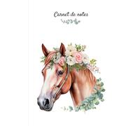 Carnet de notes cheval avec fleurs et eucalyptus: 100 pages à utiliser comme journal intime, cahier de voyage, liste de projets... Idée de cadeau pour les amoureux des chevaux.