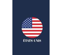 Carnet de notes États-Unis : journal de bord 120 pages lignées - Design drapeau USA minimaliste: Format A5 (6x9 pouces), Papier crème. Idéal pour voyageurs, road trip Route 66 et projets personnels.