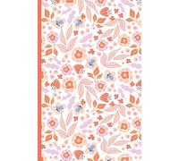 Carnet de notes FLORAL dans les tons ROSES : illustration fleurs et feuillage I Idée cadeau I Journal au format 14x22cm - 70 pages à lignes recto-verso - Papier blanc matte