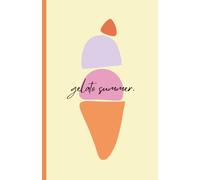 Carnet de notes GELATO SUMMER : illustration cornet de glace couleurs pastels rose et jaune I Idée cadeau I Journal au format 14x22cm - 70 pages à lignes recto-verso