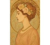 Carnet de notes, inspiration Mucha: Notebook, couverture Mucha, art nouveau