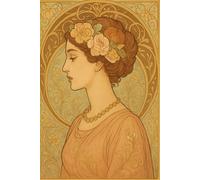 Carnet de notes, inspiration Mucha: Notebook, couverture Mucha, art nouveau