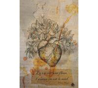 Carnet de Notes Steampunk - Cœur Anatomique & Fleurs: Journal de bord vintage avec citation de Victor Hugo - 81 pages lignées - Style Ancien & Cabinet ... - Idée Cadeau Poétique et Artistique