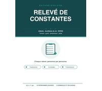 Carnet de Relevé de Constantes: Tension, pouls, température, poids, glycémie et saturation - Une fiche par personne et relevés quotidiens - Grand ... pour aidants, auxiliaires de vie et EHPAD