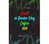 Carnet de Rendez-vous Coiffeur 2026: Planificateur journalier au format A4 pour coiffeurs, barbiers et esthéticiennes, de 8h00 à 21h00, avec des ... 15, 30 et 45 minutes, conçu pour 2 employés