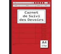 Carnet de suivi des devoirs: Organisateur quotidien non daté, pratique pour les élèves