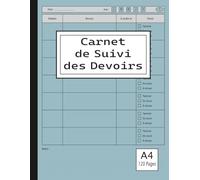 Carnet de suivi des devoirs: Organisateur quotidien sans date pour guider les élèves