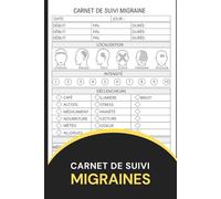 Carnet de suivi Migraines: 100 fiches pratiques pour suivi migraine à remplir|carnet pour migraines chroniques| journal médical complet pour localiser ... identifier déclencheurs| mesurer intensité.