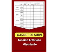 Carnet de Suivi Tension Artérielle Glycémie: Journal de Bord pour Suivre son Hypertension, Pression Artérielle, Contrôle Glycémique, Médicaments, et pour L’Insuline et Relevé de votre Tensiomètre