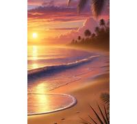 Carnet évasion à la plage, vacances et coucher de Soleil sur l’Océan: Carnet ligné 120 pages. Journal intime, carnet de notes ou de voyage. Paysage ... doré. Idée cadeau bien-être et relaxation