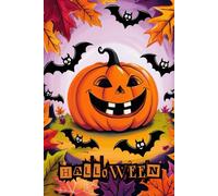 Carnet Halloween Citrouille et Chauves-Souris: Cahier amusant pour écrire, dessiner ou noter ses idées pendant l’automne | Parfait pour enfants, ados, ... à emporter partout. Cahier Ligné 120 Pages
