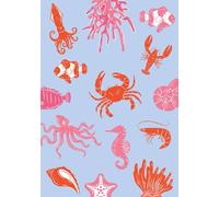 Carnet ligné A5 14,8 x 21 cm - 100 pages lignées - Couverture mer coquillages & crustacés: Un carnet raffiné pour écrire, rêver, s’organiser - Design élégant thème mer