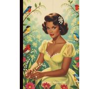 Carnet ligné | Design Vintage années 60 avec illustration originale de femme métisse| Couverture brillante: Joli carnet 100 pages | Journal intime, ... ou carnet de notes | Format 15,24 x 22,86 cm
