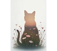 Carnet Silhouette de Chat: A5, Couverture souple, 240 pages blanches, Brillant