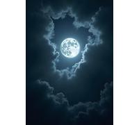Carnet Silhouette de Lune: A5, Couverture Souple, 240 Pages Quadrillées, Brillant