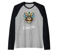 Carnevale di Venezia Carnaval de Venecia Máscara Tradicional Camiseta Manga Raglan
